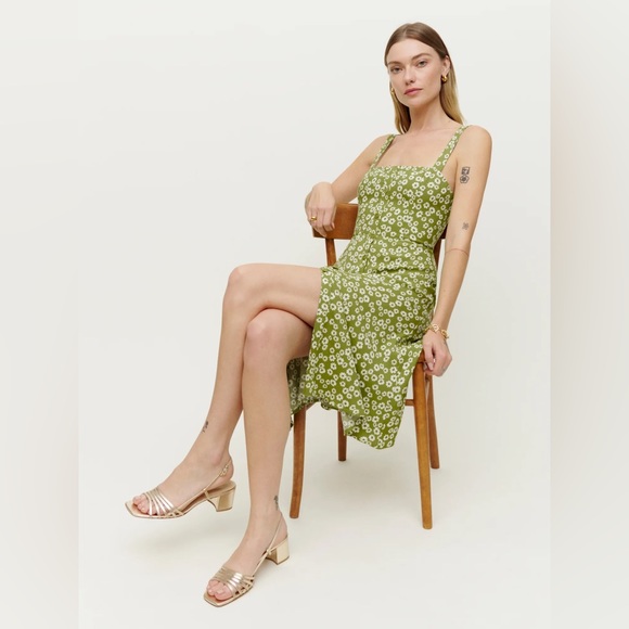 Reformation Persimmon Dress in Fennel - Picture 4 of 9